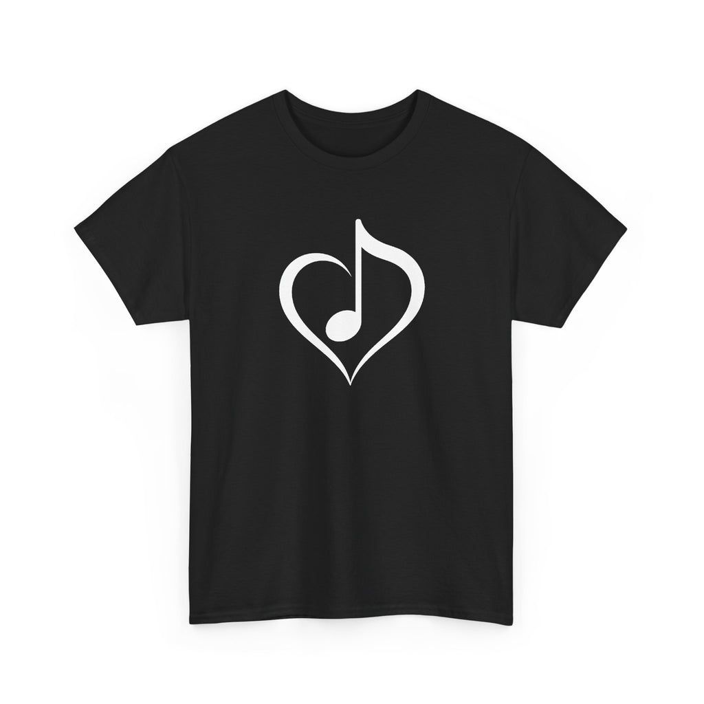 Music With Heart | Unisex T‑Shirt | Music Heart Graphic | Black Tee