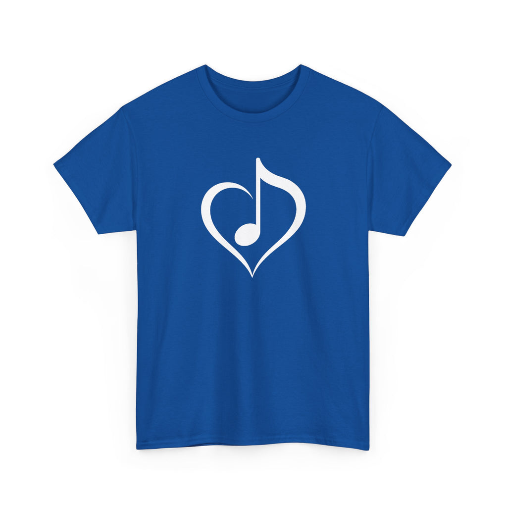 Music With Heart | Unisex T‑Shirt | Music Heart Graphic | Blue Tee