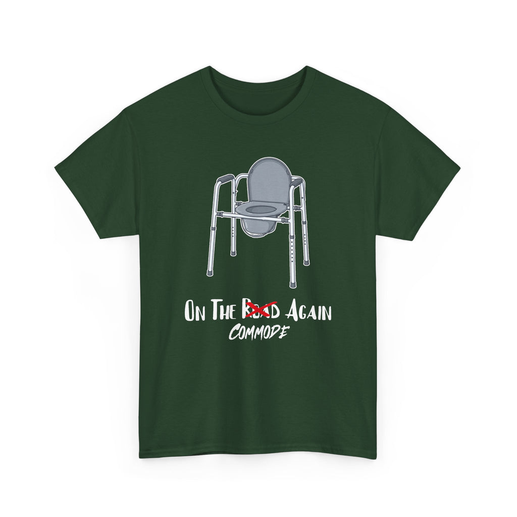 On The Commode Again | Unisex T-Shirt | Commode Humor Tee – "On The Road Again" | Green Tee