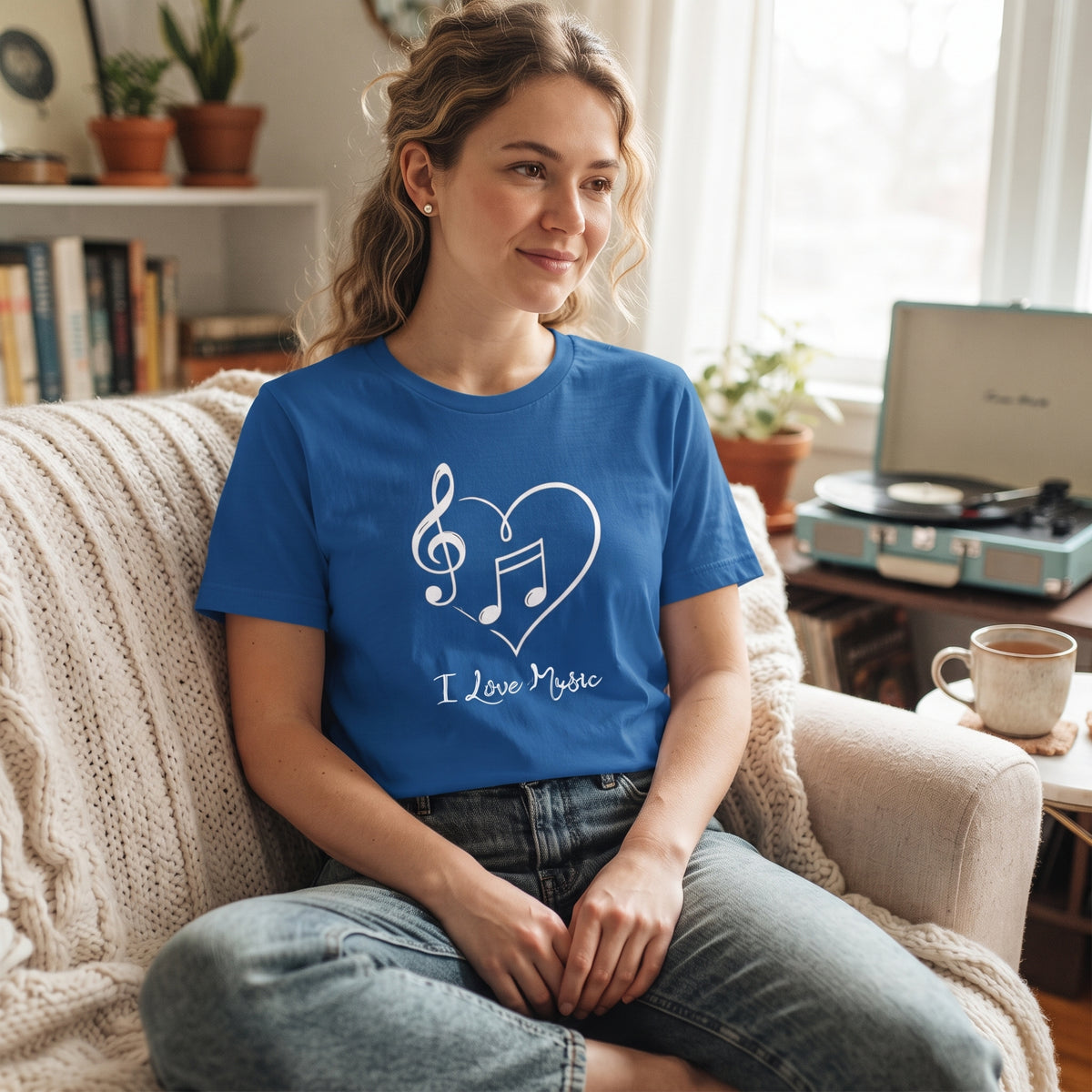 I Love Music | Unisex T-Shirt | Royal Blue Tee