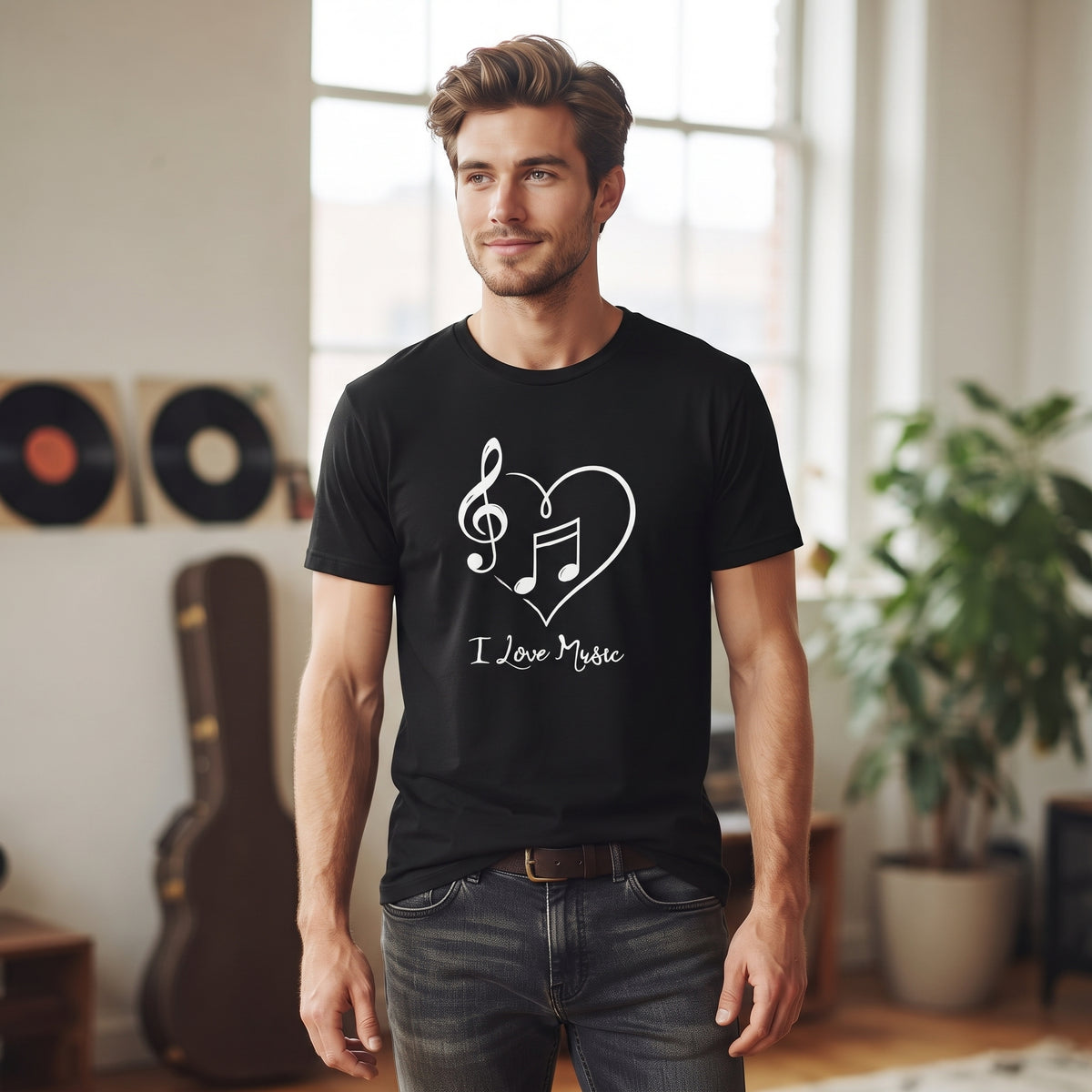 I Love Music | Unisex T-Shirt | Black Tee