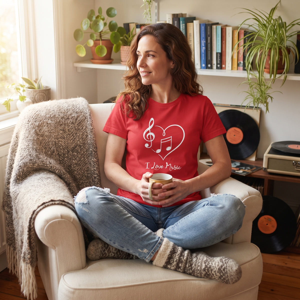 I Love Music | Unisex T-Shirt | Red Tee